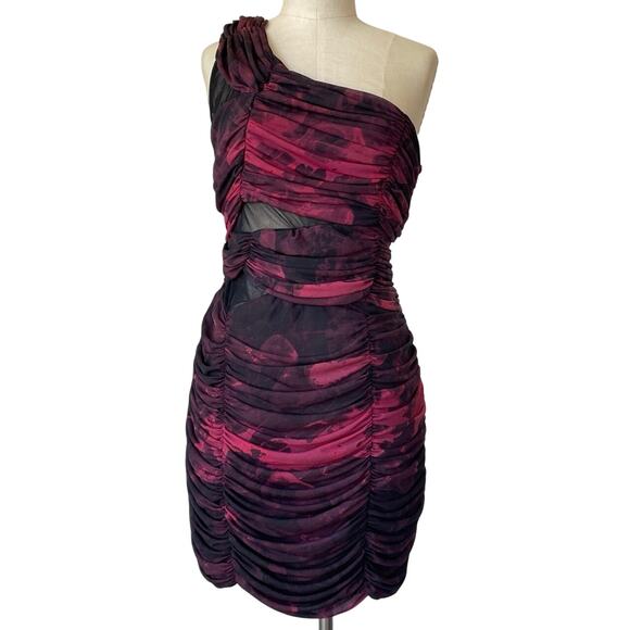 Y2K Dark Fairy bodycon dress Large ruched one shoulder deadstock Rampage Grunge - Picture 5 of 6